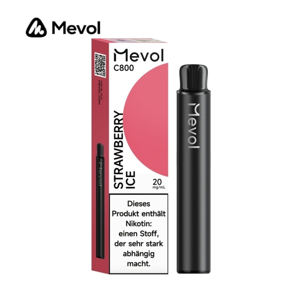 Mevol C800 - Strawberry Ice - Einweg E-Zigarette 20mg